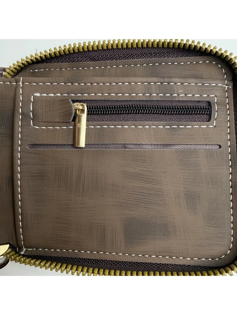 Western Brown Wallet Star Concho Zip Around Faux Leather Snap